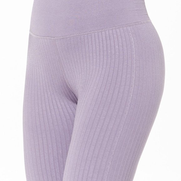 Good American Women's Ribbed Ankle Leggings - Dusty Violet - Size 5/6 - Picture 1 of 6